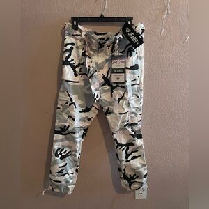 Pink Camo Jeans with drawstrings at bottom
